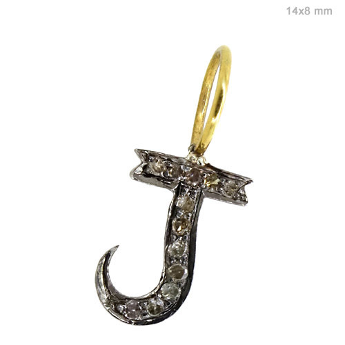 Pave Diamond Gold J Initial Pendant Jewelry