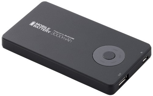 ELECOM DE-U01L-3010BK Mobile Li-ion Battery 3000mAh for Smartphone (Black)