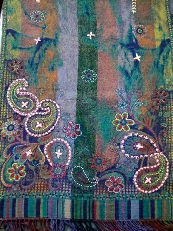 Hand Embroidery Boiled Wool Shawls