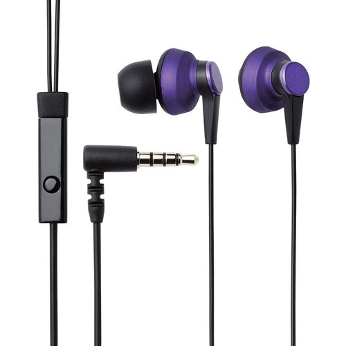 Elecom EHP-IPIN300PU Stereo In-Ear Headphone with Microphone for iPhone (Purple) 