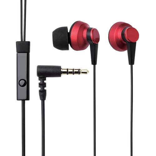 Elecom EHP-IPIN300RD Stereo Headset with Mic for Smartphone (Red) 