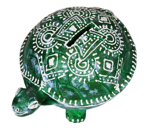 Turtle Money Piggy Bank Teracotta Hand Carved