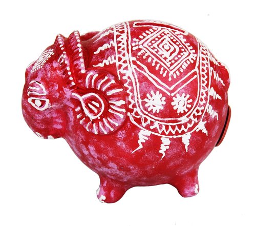 Ram Money Piggy Bank Teracotta Hand Carved