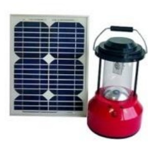 Solar Lantern - Red Color, 3W CFL, 5W 6V Solar Panel, 6V 4.5Ah Battery, 6H Backup | Portable Light, Mobile Charging, Rechargeable, Energy Efficient
