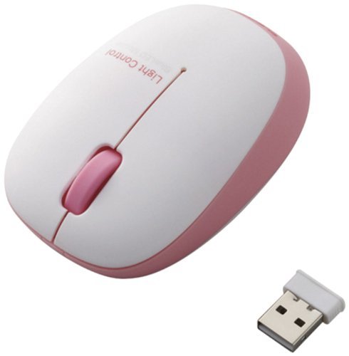 Elecom M-BL5DBPN 3 Buttons Wireless Mouse with Blue LED (Pink) 