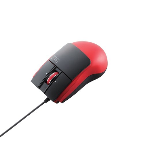 Elecom M-GE1ULRD 3 Buttons Rect Wired Laser Mouse (Red)