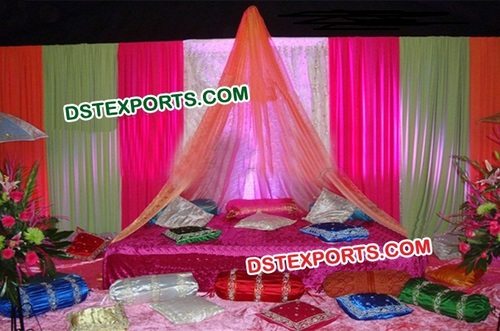 Wedding Stage Colourful Backdrop - Fabric, Variable Dimensions, Pink, Foldable | Elegant Design, Vibrant Colors, Durable, Easy Setup