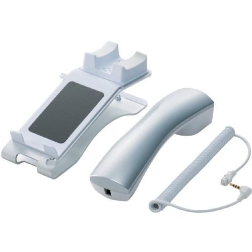 ELECOM MPA-PS001WH Old Fashioned Phone Type Stand (White) - Plastic, 14 x 9.6 x 6.2 cm | Hands-Free Calling, Stable Support, Compact Design