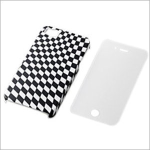ELECOM PS-A11PVT08 Checker Shell Cover for iPhone 4/4S (Black)