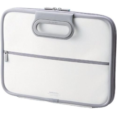 Elecom ZSB-IBH001WH Zeroshock Inner Bag with Handle (White) - Neoprene, 34.5x25.7x3.9cm, White | Shock Absorption, Zipper Closure, Lightweight, Portable