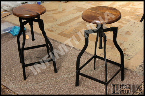 Polished Industrial Bar Stool