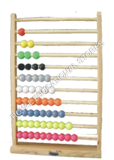 RM-3 - Wood and Plastic, 20x10 cm, Beige | 100 Colorful Beads, Easy Use, Math Learning Abacus