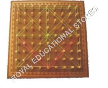 RM-7 - Wood, 20x20 cm, Brown | 100 Pins, Learning Tool, Tactile Experience, Pattern Recognition, Math Education Aid