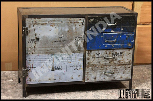 Polished Vintage Industrial Sideboard