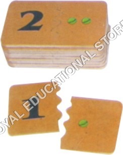 RM-23 - Wood 50x25x10 mm Beige, Number Recognition Puzzle Pieces
