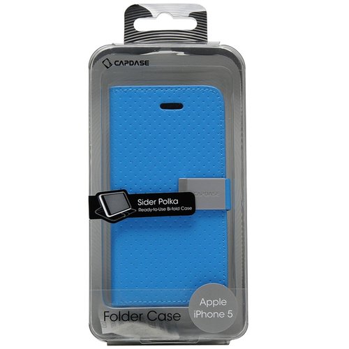 Capdase Folder Case Sider Polka FCIH5-SP3G for iPhone 5 (Blue/Gray)