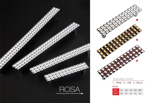 ROSA - Stainless Steel Cabinet Handle, Multiple Sizes, Silver Finish, Corrosion-Resistant, Stylish Durable Design