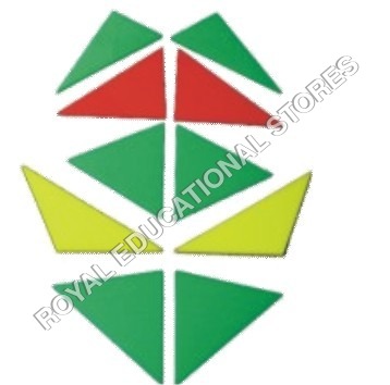 RM-79 - Cardboard, 5-10 cm, Green Triangles | Shape Exploration, Color Learning, Problem Solving, Early Math Skills