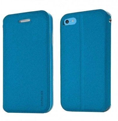 Capdase Sider Baco Folder Case for iPhone 5C (Blue) - Synthetic Leather, 20.6x9.2x4.4 cm | Foldable, Durable, Protective Design
