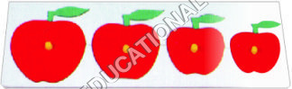 INSERT TRAY PUZZLE-SERIATION-APPLE - Cardboard, 10x5 cm, Red | Size Sorting, Early Learning, Child Development, Educational Tool