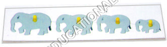 INSERT TRAY PUZZLE-SERIATION-ELEPHANT - Wood, 15x5 cm, Grey | Seriation Puzzle, Educational Toy, Size Sorting, Fine Motor Skills, Cognitive Development