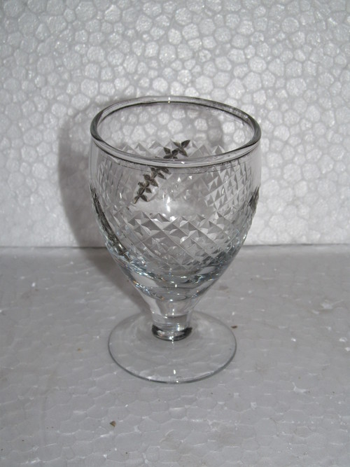 0916 - Glass, 50ml, 5cm Diameter, 7cm Height | Stemmed Base, Etched Design, Durable, Easy to Clean