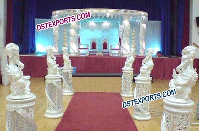 Fiber Crystal  Ganesha Statue Mandap