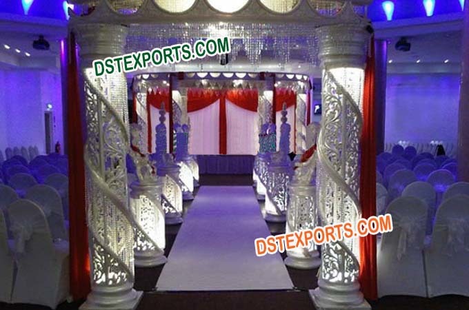 Fiber Crystal Decor Mandap Set