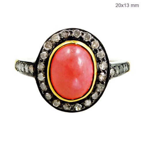 Diamond Opal Gold Ring