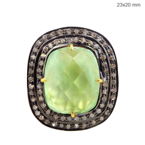 Diamond Lemon Quartz Gold Ring