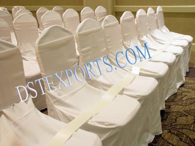 Wedding Banquet Chair Cover - Polyester, Varied Sizes, White | Elegant Look, Durable Fabric, Washable, Perfect Fit, Versatile Design