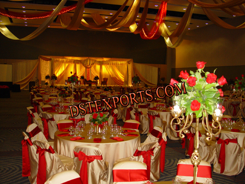 Wedding Chair Cover with Red Sashas - Polyester