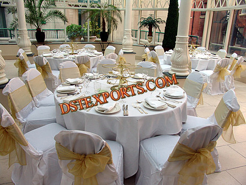 Wedding Chair Cover With Golden Sashas
