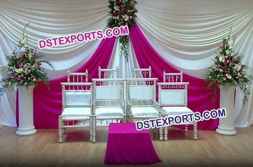 Indian Wedding White Rani Colour Backdrop
