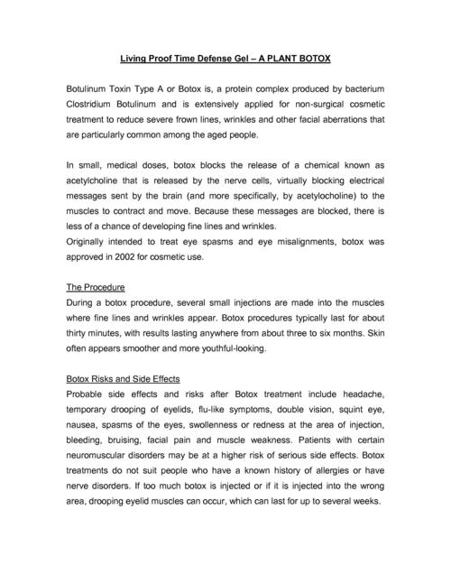 Living Proof Time Defense Gel Product Write Up (Page 1)