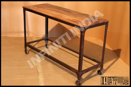 Polished Industrial Console Table