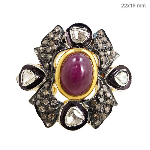 Gold Diamond Ruby Ring Jewelry