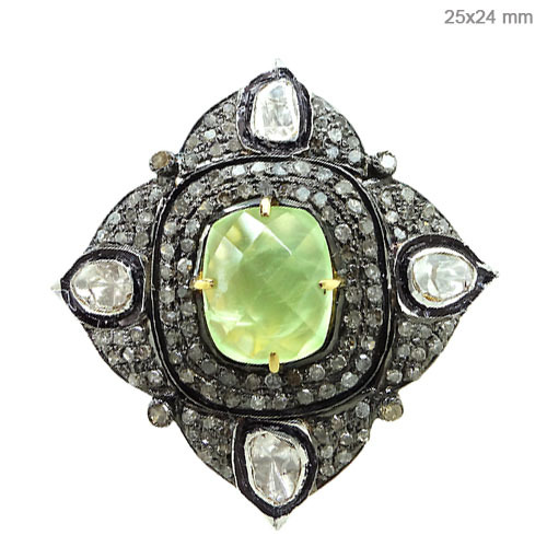 Gold Lemon Quartz Diamond Ring