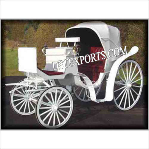 Latest Indian Wedding Horse Carriage - Wood and Metal, White, Customizable Dimensions | Elegant Design, Royal Look, Comfortable Two-Seater Ride