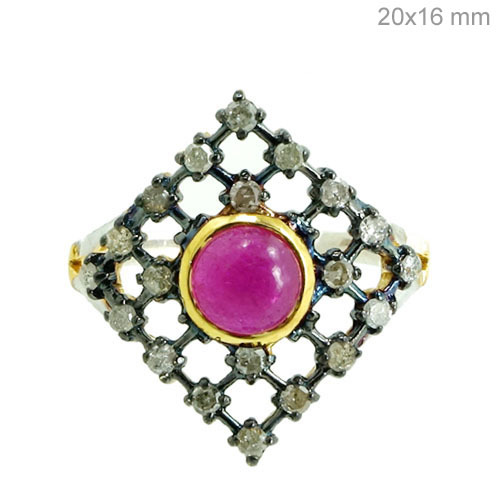 Ruby Diamond Gold Ring