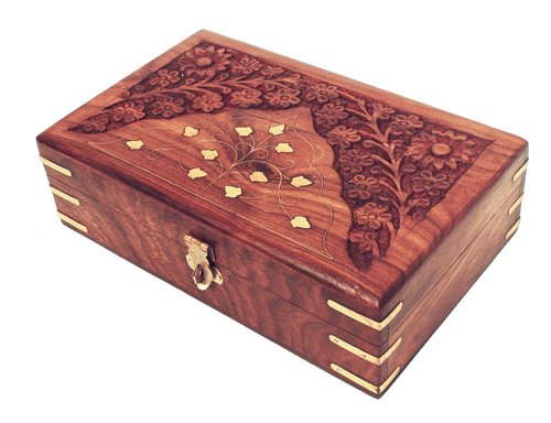 Intricately Hand Carved Decorative Jewelry Box