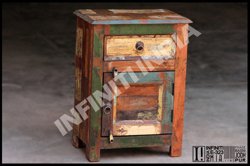 Reclaimed Wooden Bedside Carpenter Assembly