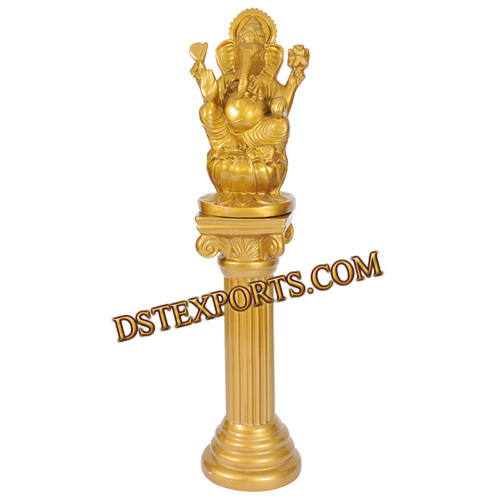 Golden Ganesha On Pillar 