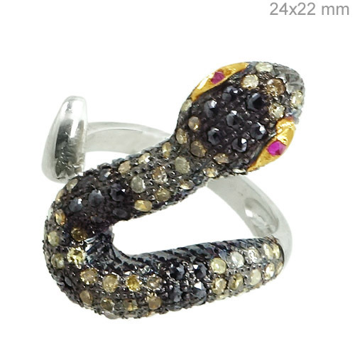 Diamond Ruby Silver Ring Jewelry