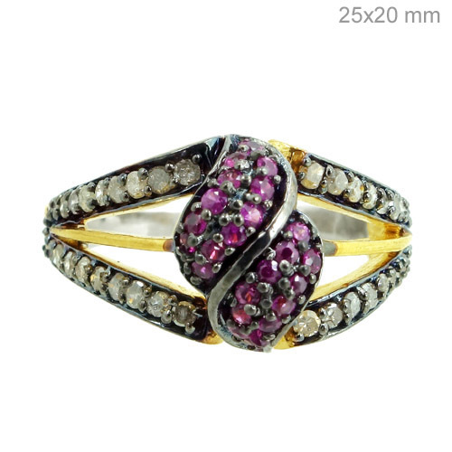 Gold Diamond Ruby Ring Jewelry