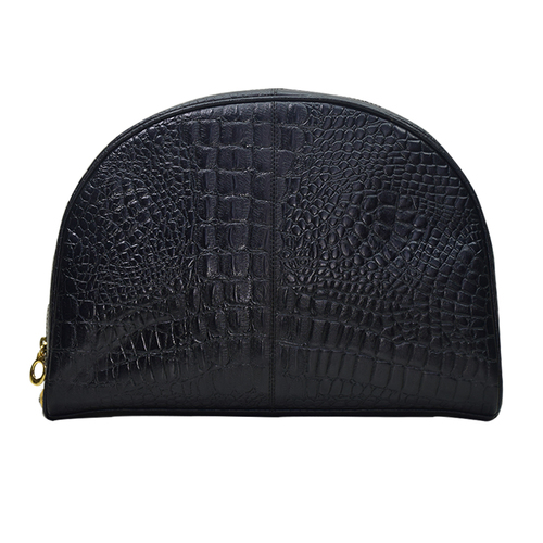 Black Croco Printed Designer Leather Clutch Bag