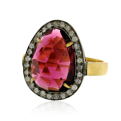 18k Gold Diamond Gemstone Ring Jewelry