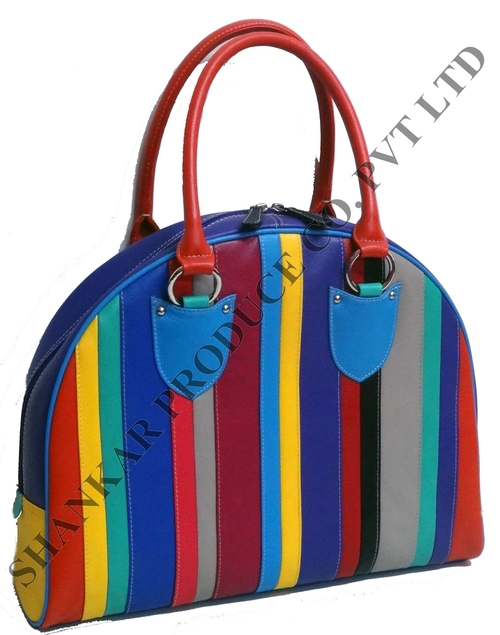 Multi Colored Leather Handbag Design: Modern