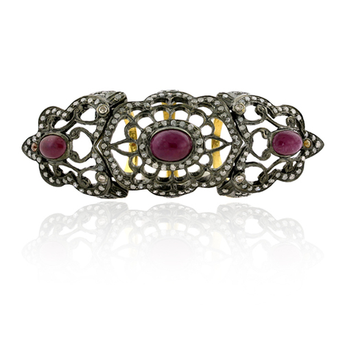 Diamond Gemstone Knuckle Ring