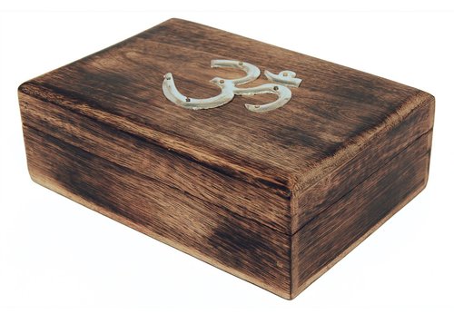 Hand Carved Jewelry Box with Auspicious OM Symbol